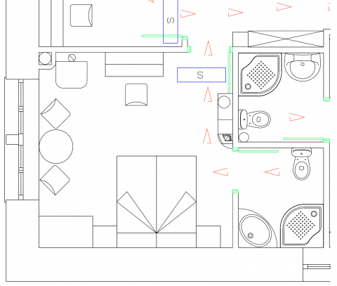 Plano de la habitación sua, dónde dormir en Navarra con comodidad y diseño ecológico.